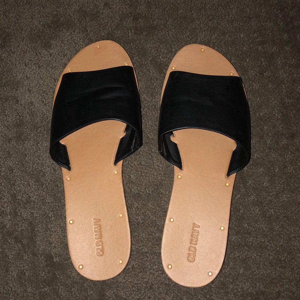 Leather Slide Sandals